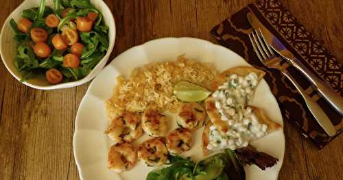 Brochettes de crevettes au mojito + 