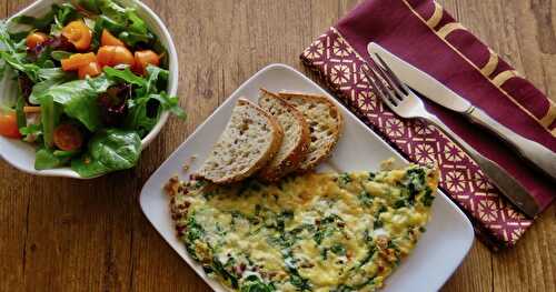 Omelette aux lentilles et aux épinards + 