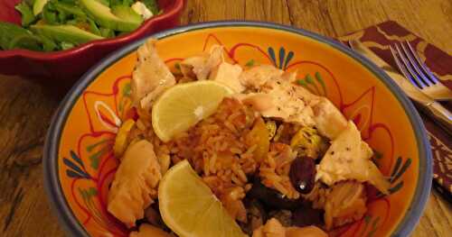 Riz aux légumes grillés et à la truite, façon grecque +