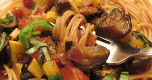Spaghetti express aux légumes grillés + 
