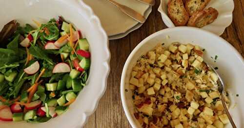 Salade tiède de riz, garnitures exquises + 