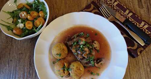 Médaillons de boeuf bbq, sauce aux champignons + 