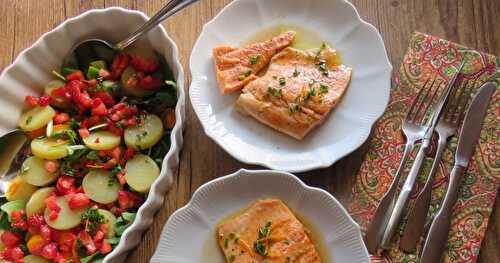 Repas canicule suave, truite et pommes de terre + 