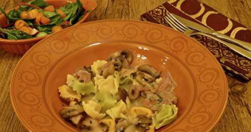 Tortellinis, sauce aux champignons express +