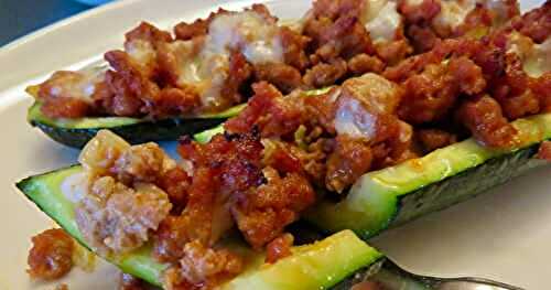 Courgettes farcies aux saucisses italiennes