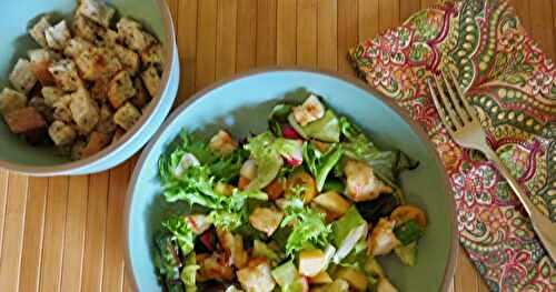 Vacances en cuisine 34 - Salade-repas aux crevettes + 