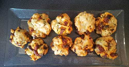 Cookies au chorizo, à l'emmental, aux tomates séchées et sans oeufs