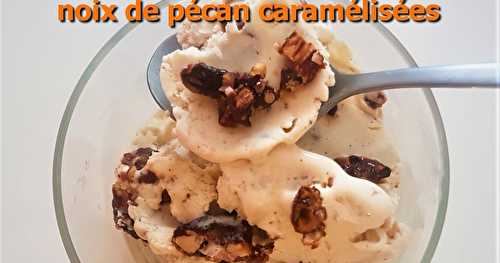 Glace à la vanille et aux noix de pécan caramélisées sans oeufs