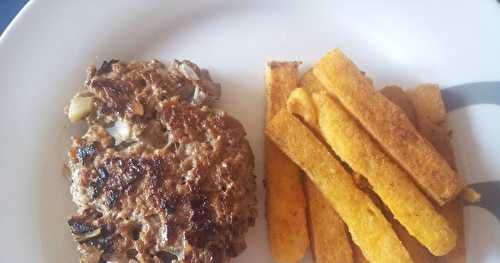 Steaks hachés de veau et frites de polenta