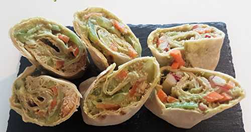 Wraps tourteau-avocat-crudités