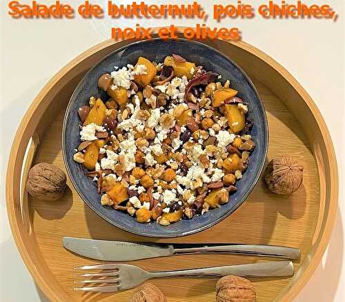 Salade de butternut, de pois chiches, de feta et d'olives 