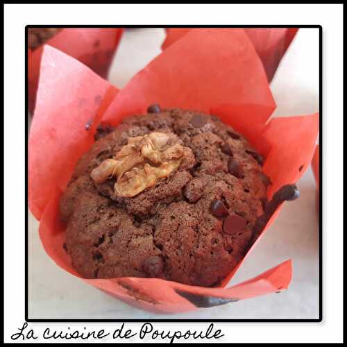 Brownie Muffin aux Noix et Chocolat Noir