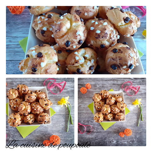 Chouquettes aux pépites de chocolat et sucre