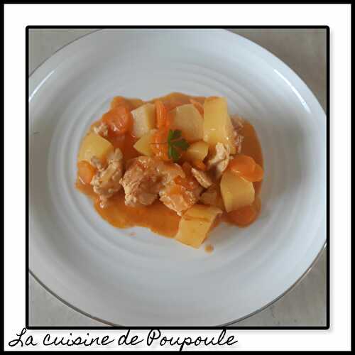 Curry de poulet, carottes et pommes de terre