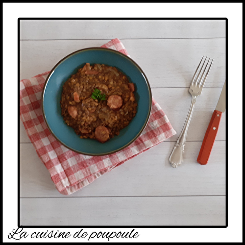 Lentilles à la saucisse de Morteau au Cookéo