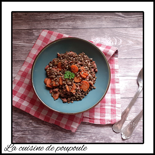 Lentilles, carottes, lardon