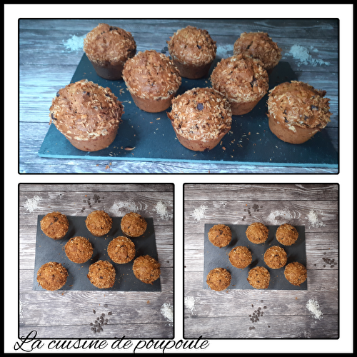 Muffins à la noix de coco et pépites de chocolat