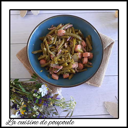 Poêlée de haricots verts et saucisses