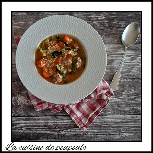 Soupe au chou et saucisse