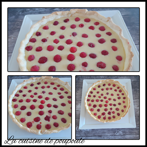 Tarte au chocolat blanc et framboise