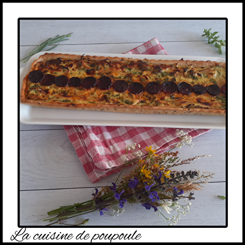 TARTE AUX FANES DE RADIS ET CHORIZO