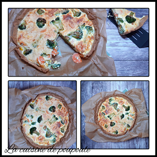 Tarte brocolis, carottes et maïs