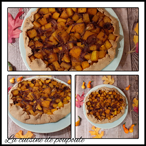 Tarte rustique butternut, oignons, bleu