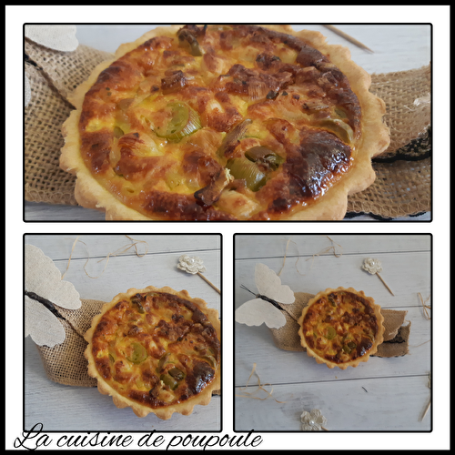 Tartelettes aux poireaux, fromage et olives