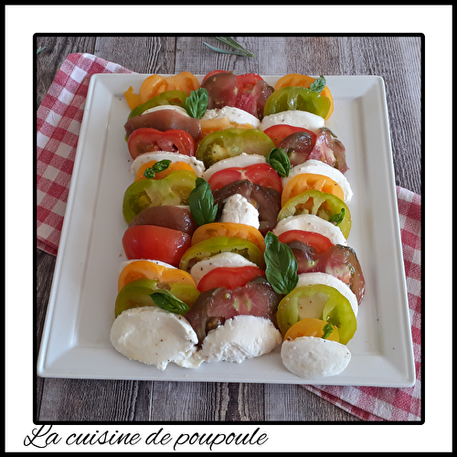 Tomates colorées, mozzarella