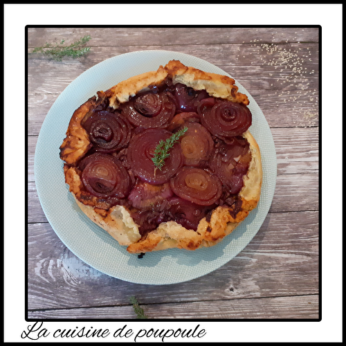 Tarte tatin aux oignons rouges