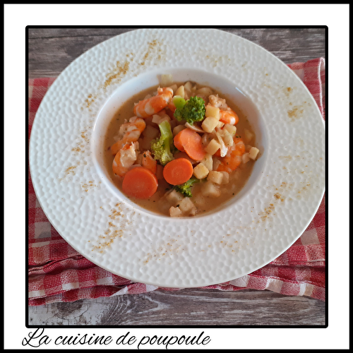 Curry de légumes et crevettes