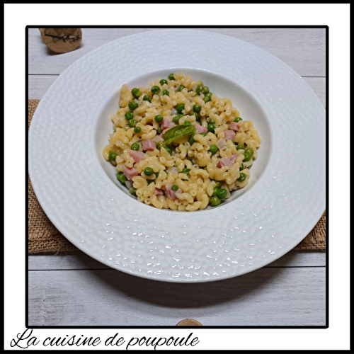 Coquilleto, petits pois, jambon de Julie Andrieu