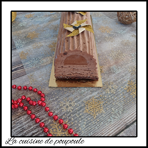 Bûche au chocolat et caramel au beurre salé