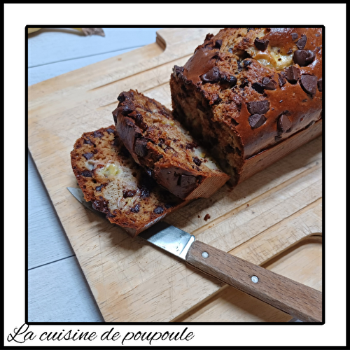 Cake aux bananes, amandes et chocolat