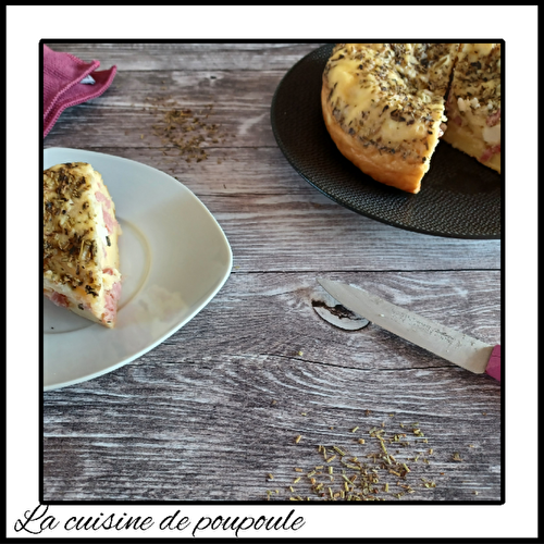 Clafoutis au jambon, feta et herbes de Provence