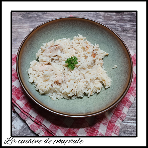 Poulet fumé au riz et cancoillotte