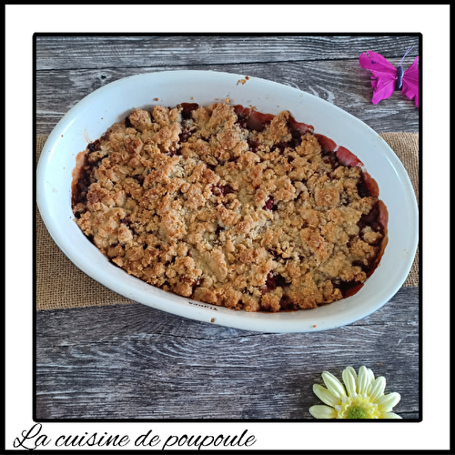 Crumble aux poires et pépites de chocolat noir