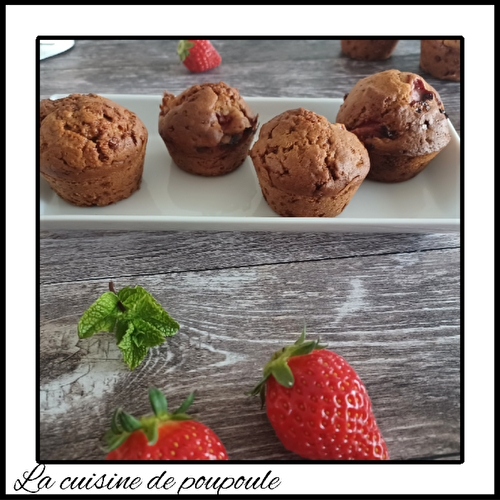 Muffins fraises menthe (la Freitzh)