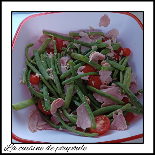 Salade haricots verts thon tomates cerises