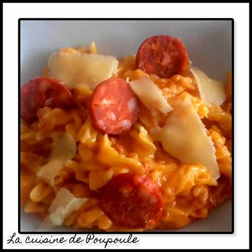 One pot pasta aux fusilli et chorizo au thermomix 