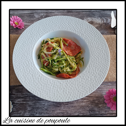 Spaghetti de courgettes au chorizo