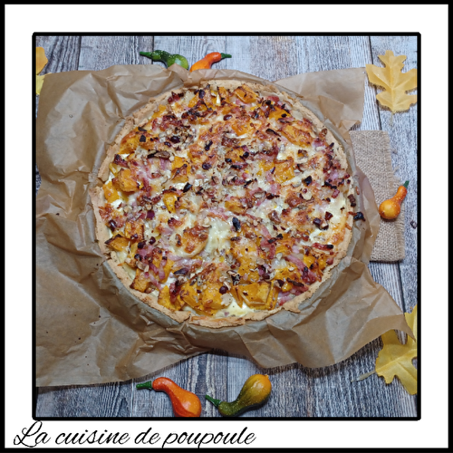 Tarte butternut lardons fromage et noisettes