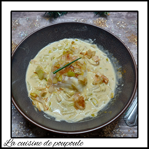 Blanquette de cabillaud aux curry et poireaux