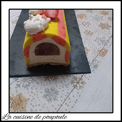 Bûche petite Arlequine de Christophe Felder et Camille Lesecq (fraise citron vert)