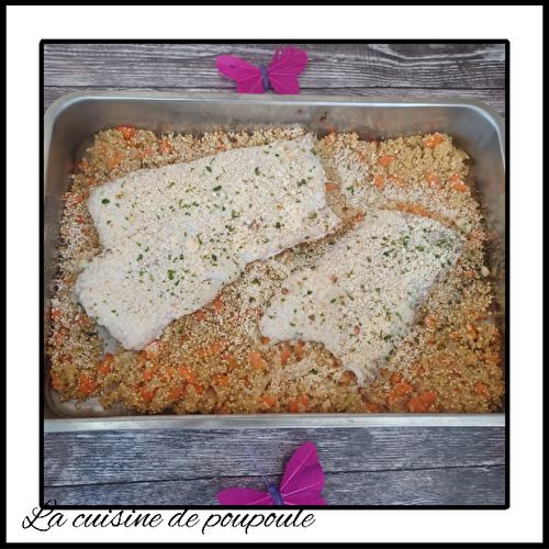 Cabillaud gratiné sur son lit de quinoa à l’extra crisp