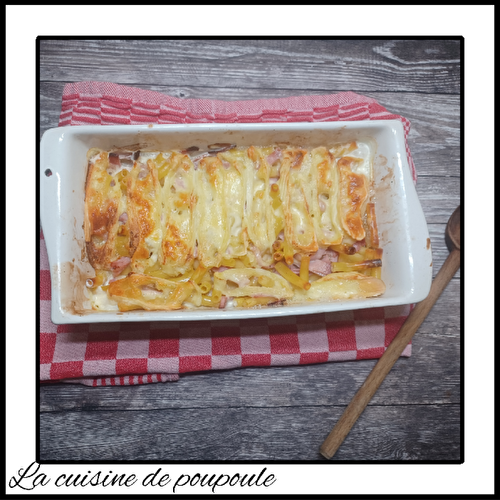 Gratin de macaroni au fromage à tartiflette