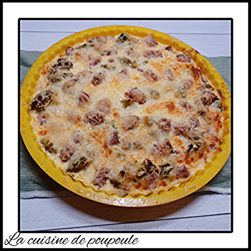 Quiche sans pâte aux brocolis, saucisse de Morteau et comté