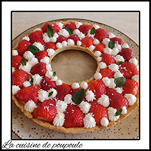 Tarte aux fraises sur lit de panna cotta