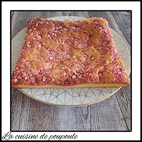 Brownies chocolat blanc et pralines roses