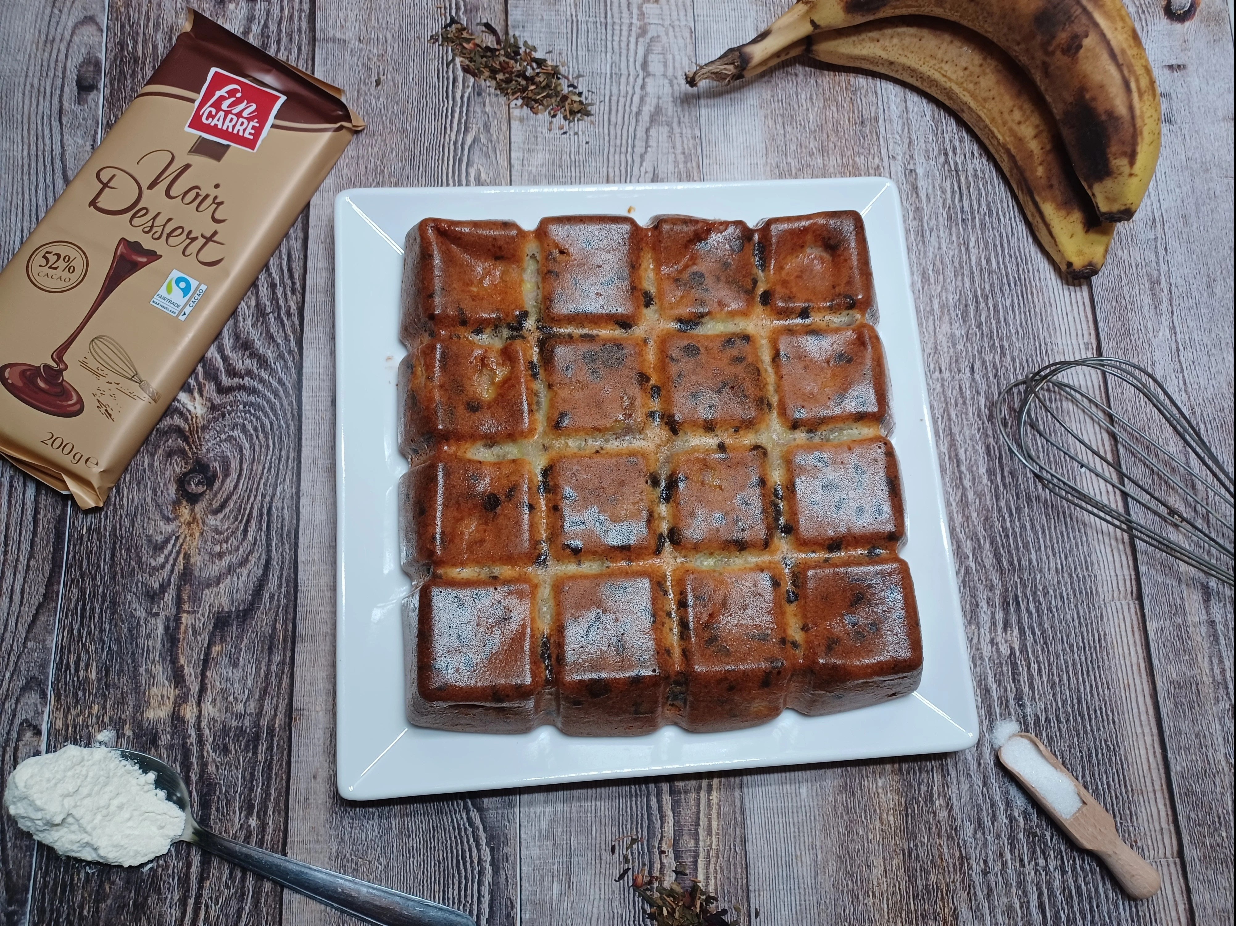 Gâteau fondant banane chocolat